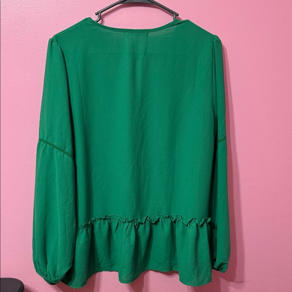 Pleione Women's Green Long Sleeve Blouse Size large - Picture 2 of 4